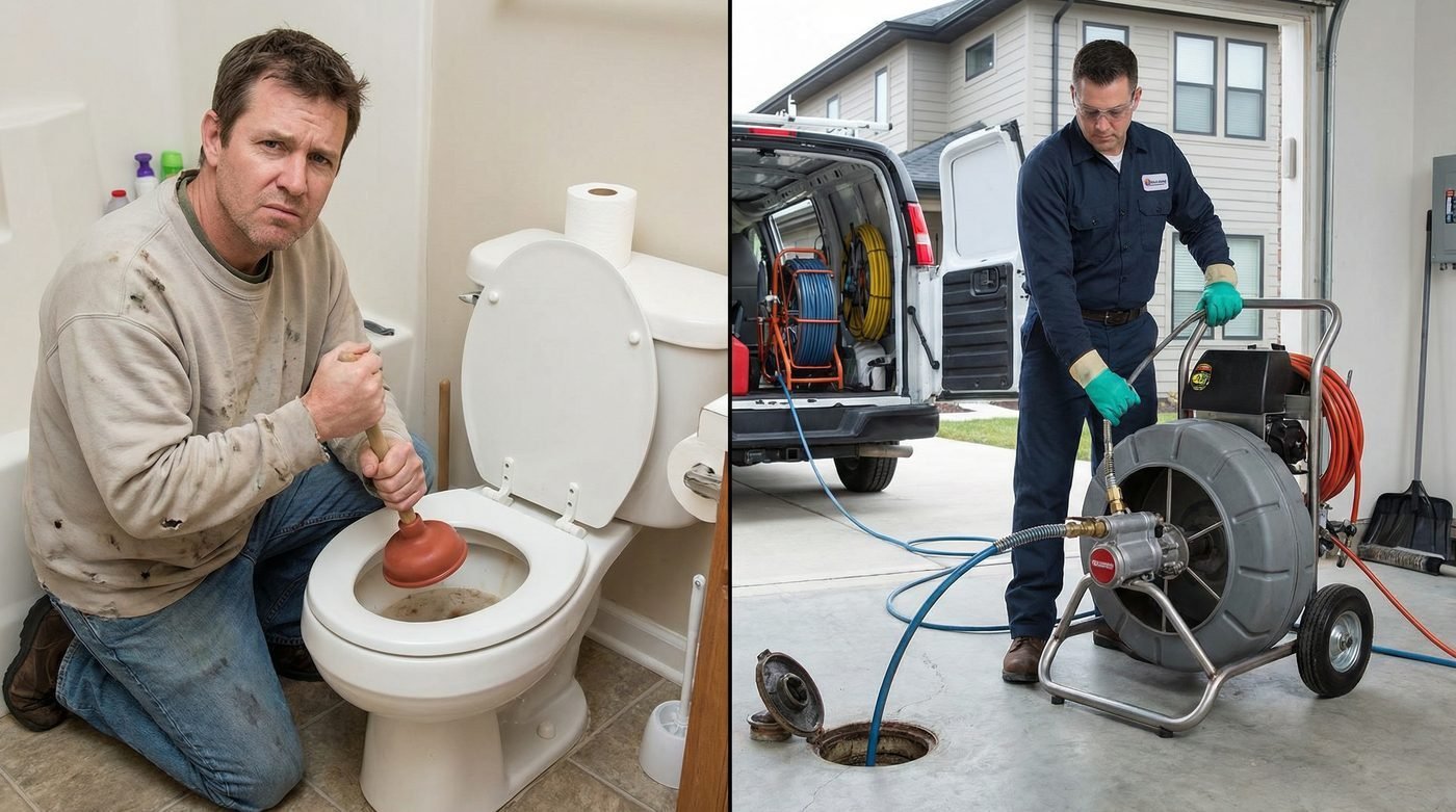 DIY Rohrreinigung vs Profi